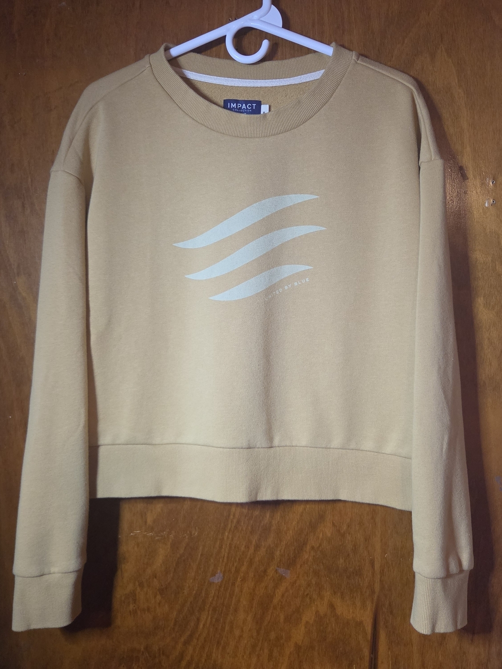United By Blue Curry Yellow Wave Graphic Pullover Sweatshirt Size M